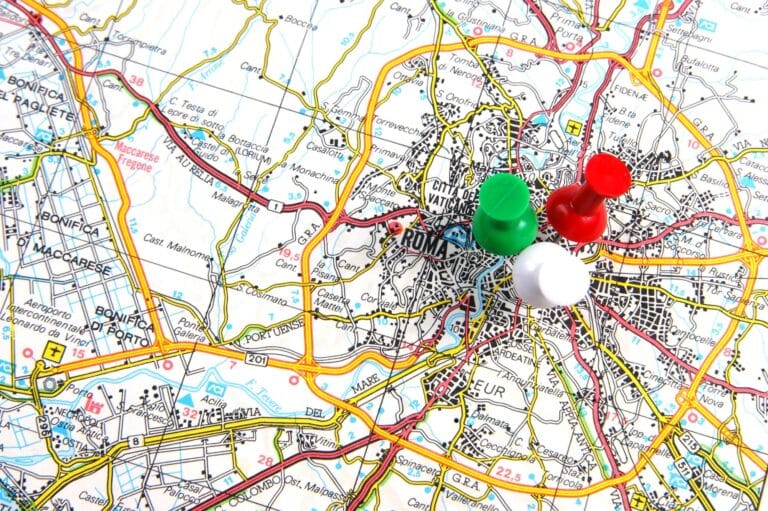 Mappa della città con punti di interesse e location distribuite sul territorio